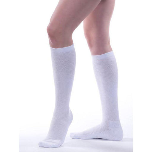 Allegro Athletic Cushioned Walking Socks 10-15 mmHg #196, White