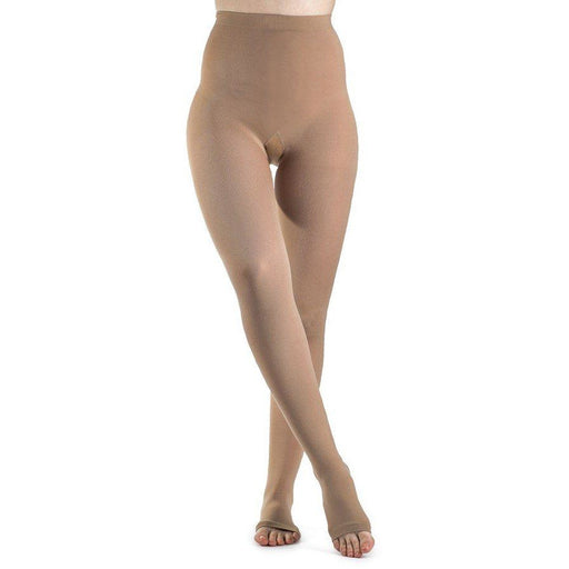 Sigvaris Soft Opaque Women's 20-30 mmHg OPEN TOE Pantyhose, Chai