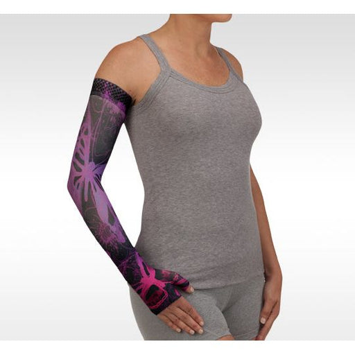 Juzo Soft Armsleeve w/ Silicone Band, Butterfly Psychedelic Purple