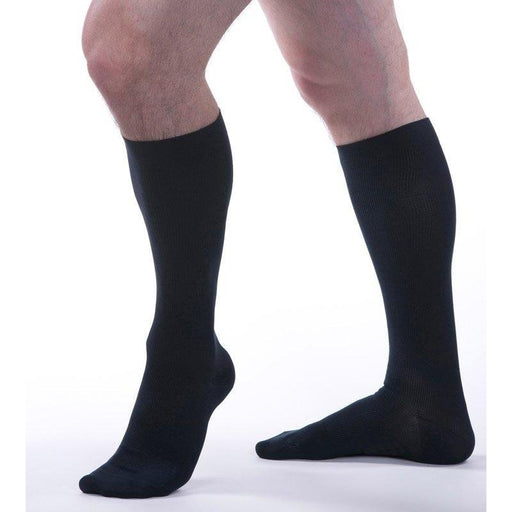 Allegro Essential Men's Ribbed Knee High 30-40 mmHg #126, Navy
