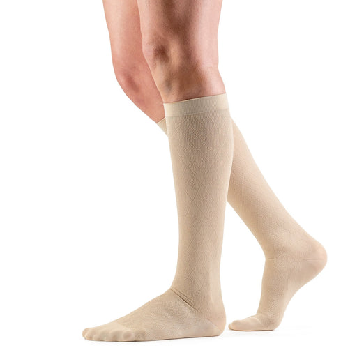 Allegro Premium Women's Microfiber Diamond Socks 15-20 mmHg - #119, Tan