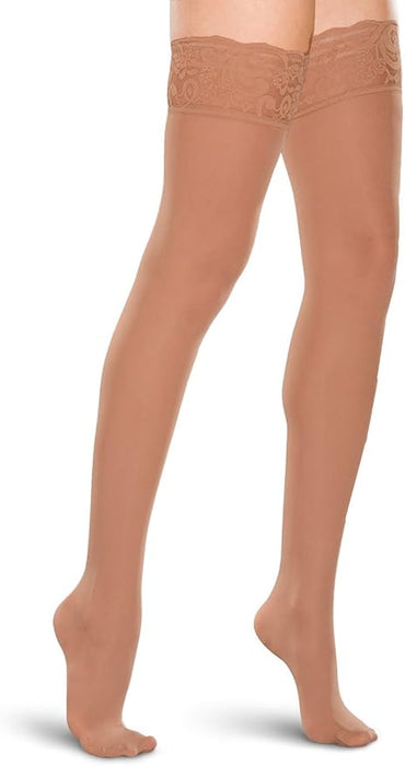 Therafirm® Women's Thigh High 15-20 mmHg w/ Lace-Top Band