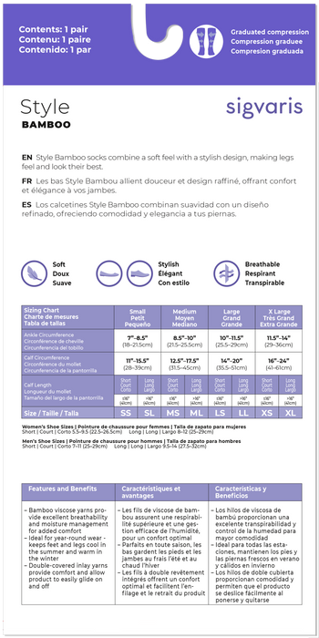 Sigvaris Bamboo Knee High 20-30 mmHg