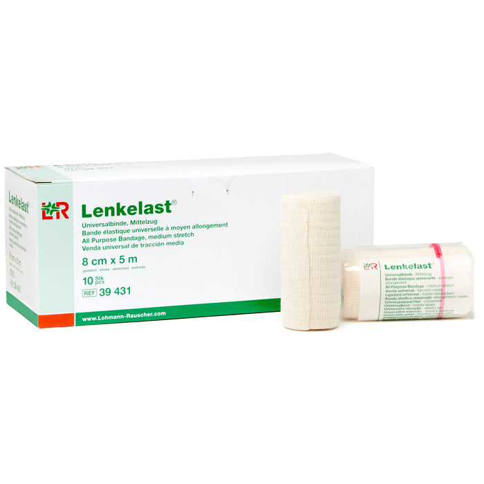 L&R Lenkelast® Medium Stretch Bandage, 8 cm x 5 m