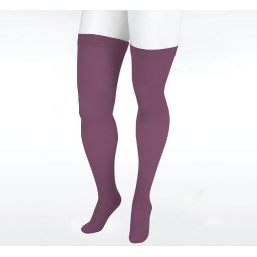 Juzo Naturally Sheer Thigh High 30-40 mmhg w/ Silicone Band, Purple Rain