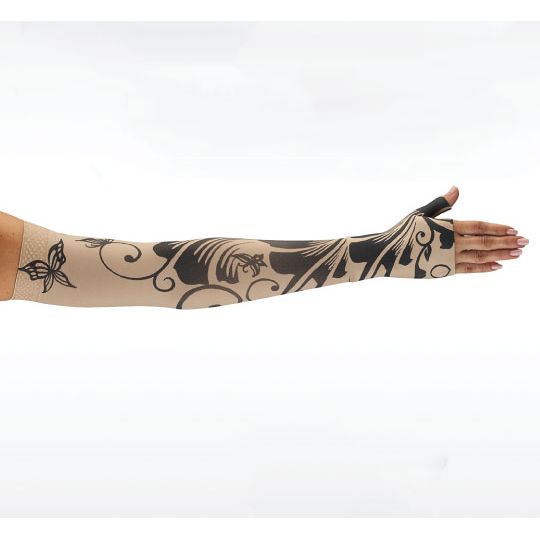 Juzo Soft Armsleeve w/ Silicone Band, Butterfly Flower Henna