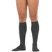 anthracite knee-high socks worn by a person on a white background