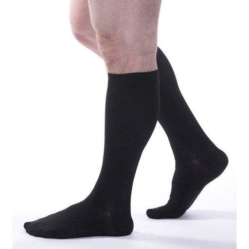 Allegro Essential Mens Ribbed Support Socks 30-40mmHg # 126, Black