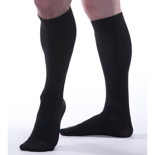Allegro Essential Mens Ribbed Support Socks 8-15mmHg #122, Black