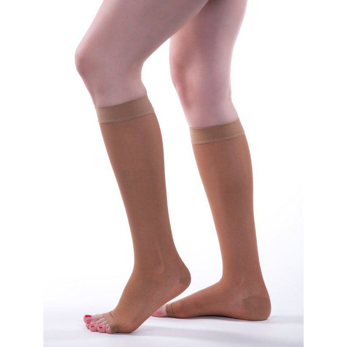 Allegro Essential - Sheer Support OPEN TOE Knee Highs 15-20mmHg - # 17, Fawn