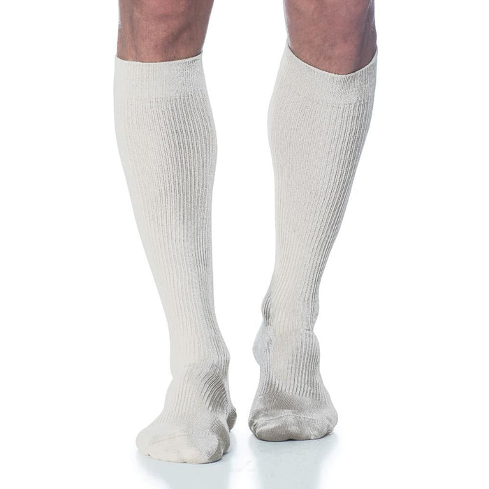 Sigvaris Casual Cotton Men's 15-20mmHg Knee High, White
