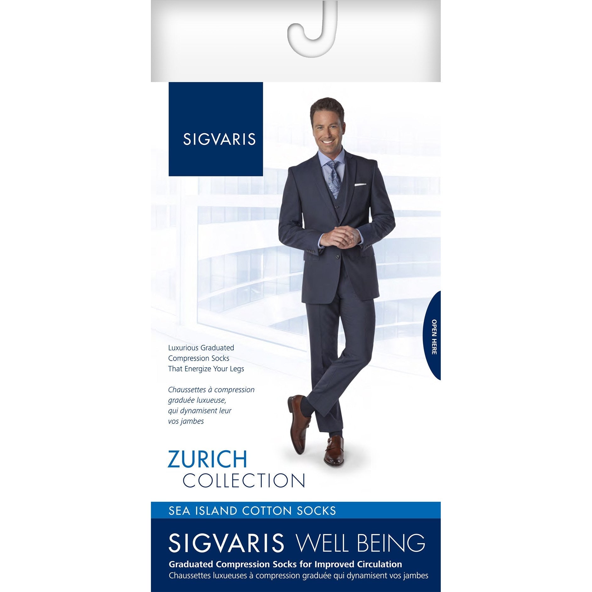 Sigvaris 191 Sea Island Cotton Men's 1520 mmHg Knee High BrightLife
