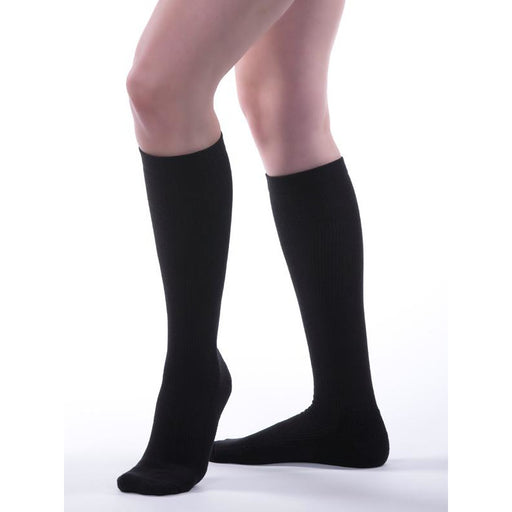 Allegro Athletic Cushioned Walking Socks 10-15 mmHg #196, Black