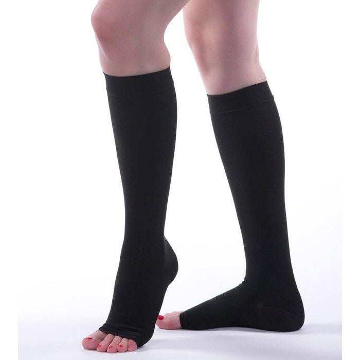 Allegro Surgical Knee High 20-30mmHg - #200/201, Black Open Toe