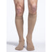 Sigvaris Cotton Women's 20-30 mmHg Knee High w/ Silicone Band Grip Top, Light Beige