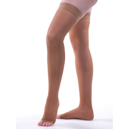Stay-Up Compression Stockings, 140 Denier, Open Toe, Skin