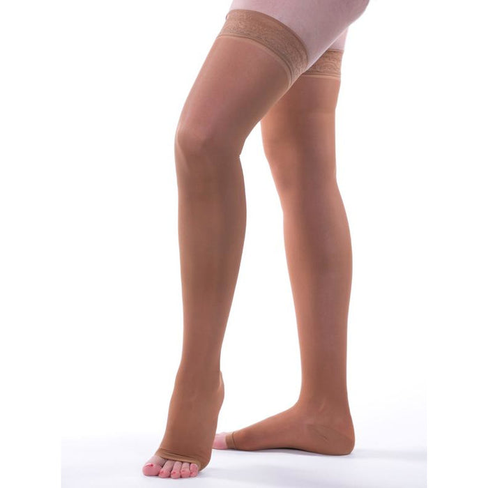 Allegro 15-20 MmHg Knee High Compression Stockings - Sheer Closed Toe Hose For Women