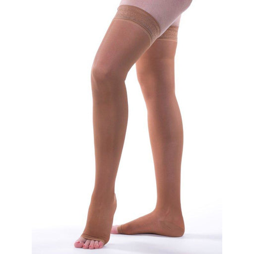 Plus Size Opaque Compression Pantyhose for Women 20-30mmHg - Beige, 2X-Large  