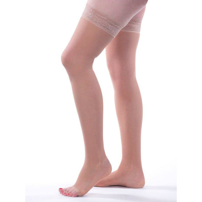 Allegro Essential Sheer OPEN TOE Thigh Highs 20-30mmHg - #9, Nude