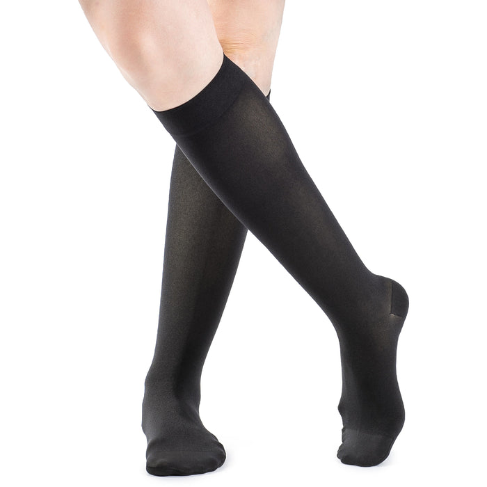 Sigvaris Soft Opaque Women's 15-20 mmHg Knee High, Black
