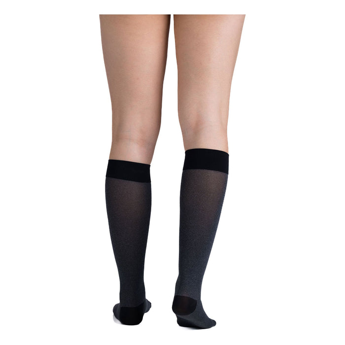Allegro Soft Heather - Opaque Knee Highs 15-20 mmHg - #255, Black, Back
