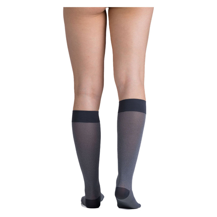 Allegro Soft Heather - Opaque Knee Highs 15-20 mmHg - #255, Charcoal, Back