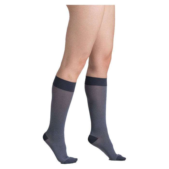 Allegro Soft Heather - Opaque Knee Highs 15-20 mmHg - #255, Charcoal, Side Alternate View