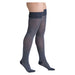 Allegro Soft - Heather Opaque Microfiber Thigh Highs 15-20 mmHg - #265, Charcoal, Side Alternative View