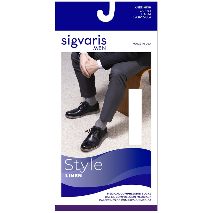 Sigvaris Linen Men's Knee High 20-30 mmHg, Box