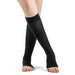 Dynaven Opaque Women's 20-30 mmHg OPEN TOE Knee High w/ Silicone Grip Top, Black