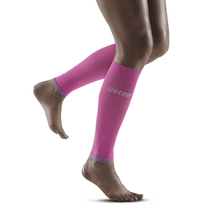 Ultralight Compression Calf Sleeves, Women, Electric Pink/Light Grey