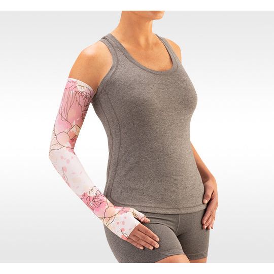 Juzo Soft Armsleeve w/ Silicone Band, Watercolor Rose