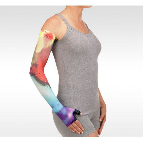 Juzo Soft Armsleeve w/ Silicone Band, Watercolor Multi Burst