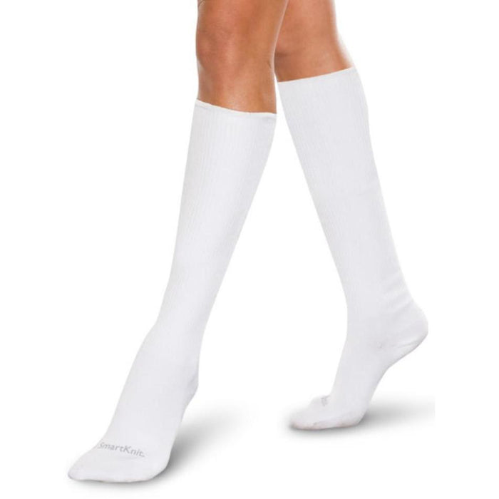 SmartKnit Seamless Diabetic Over-The-Calf Socks, White