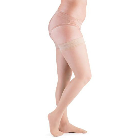 VenActive Women's Premium Sheer Thigh Highs 15-20 mmHg, Natural, Main
