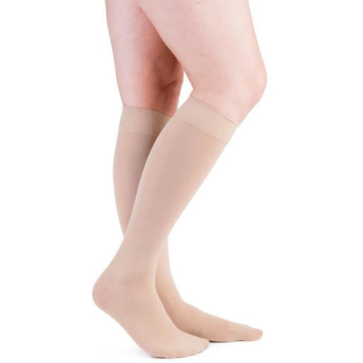 VenActive Women's Premium Opaque 20-30 mmHg Knee Highs, Natural, Main