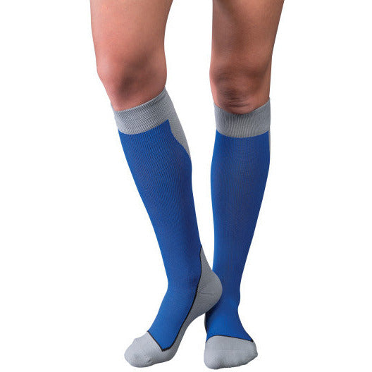 JOBST® Sport 15-20 mmHg Knee High Socks, Blue/Gray