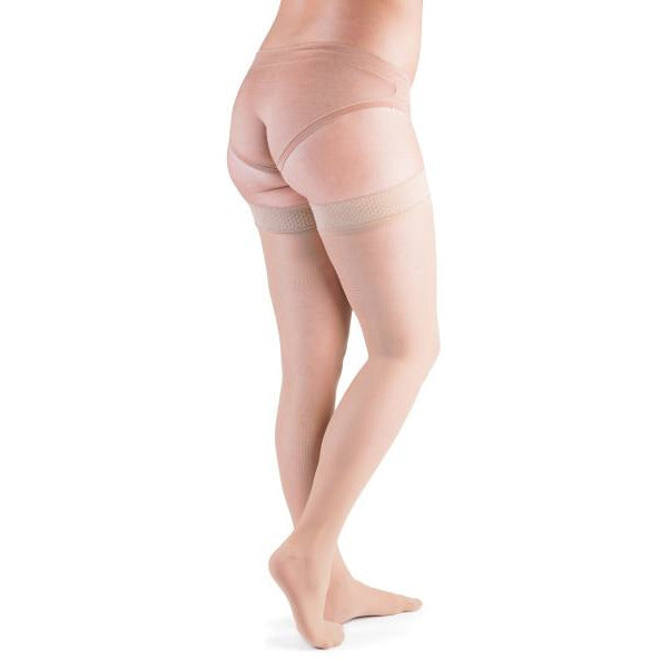 VenActive Women's Premium Sheer 15-20 mmHg Thigh Highs, Natural, Back