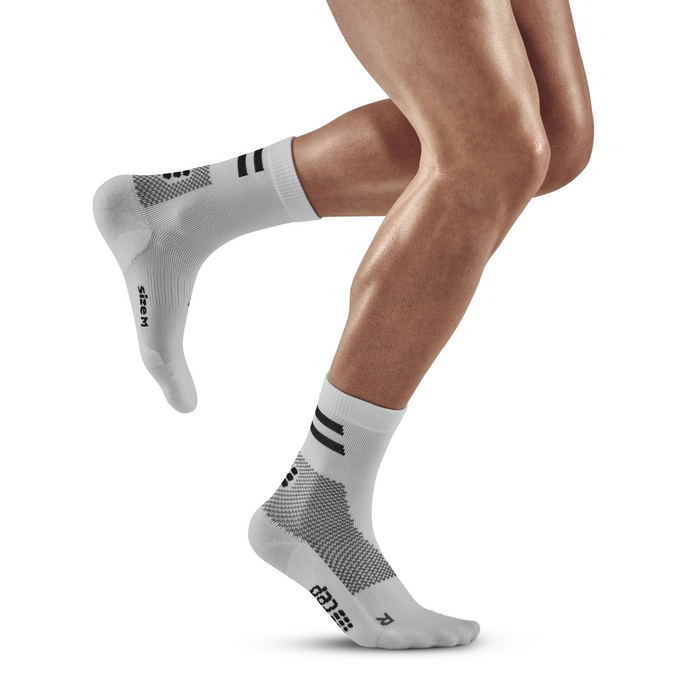 Training Mid Cut Compression Socks, Men, White Training