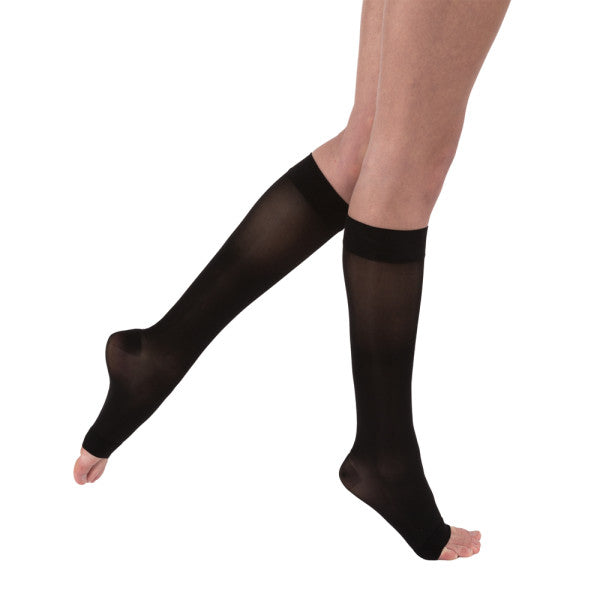 JOBST® UltraSheer Women's 30-40 mmHg OPEN TOE Knee High, Classic Black